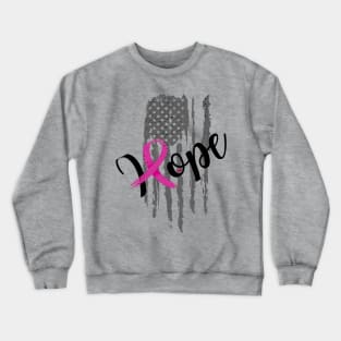 Hope USA Pink Ribbon Breast Cancer Awareness Crewneck Sweatshirt